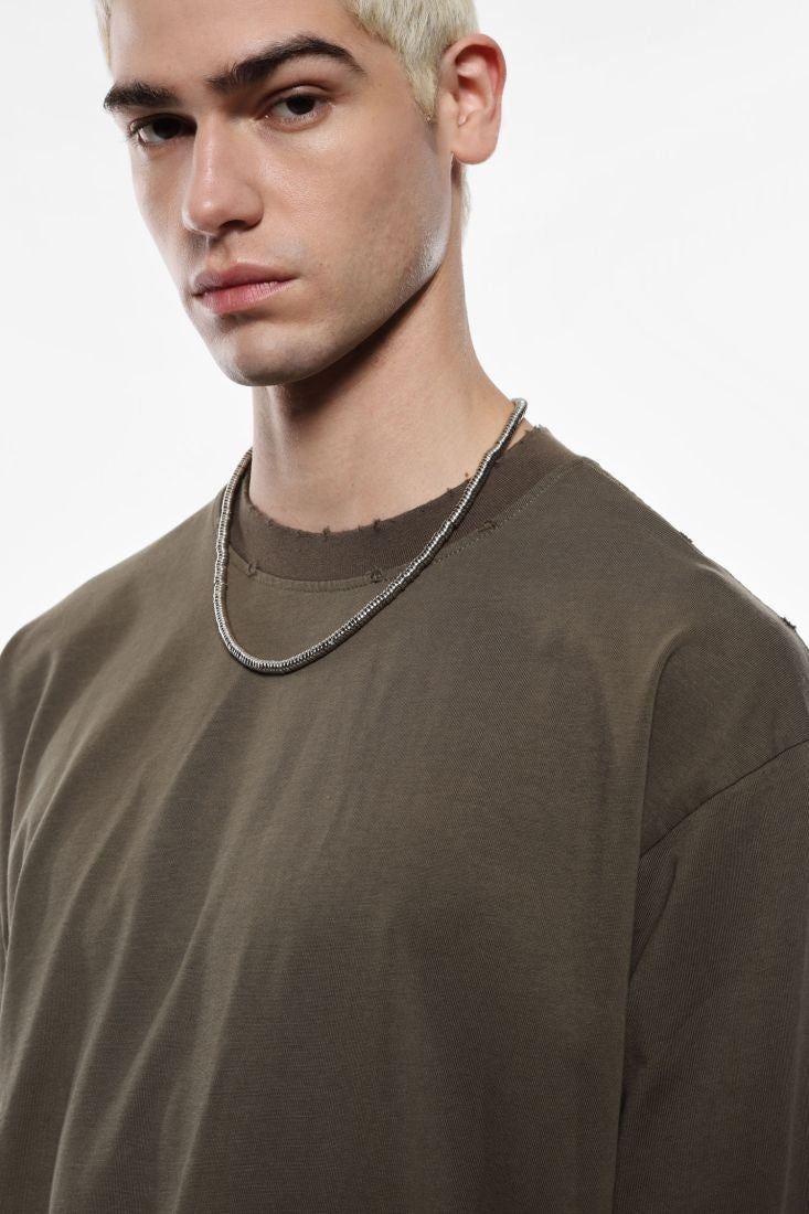T-shirt a maniche corte con colletto rotondo