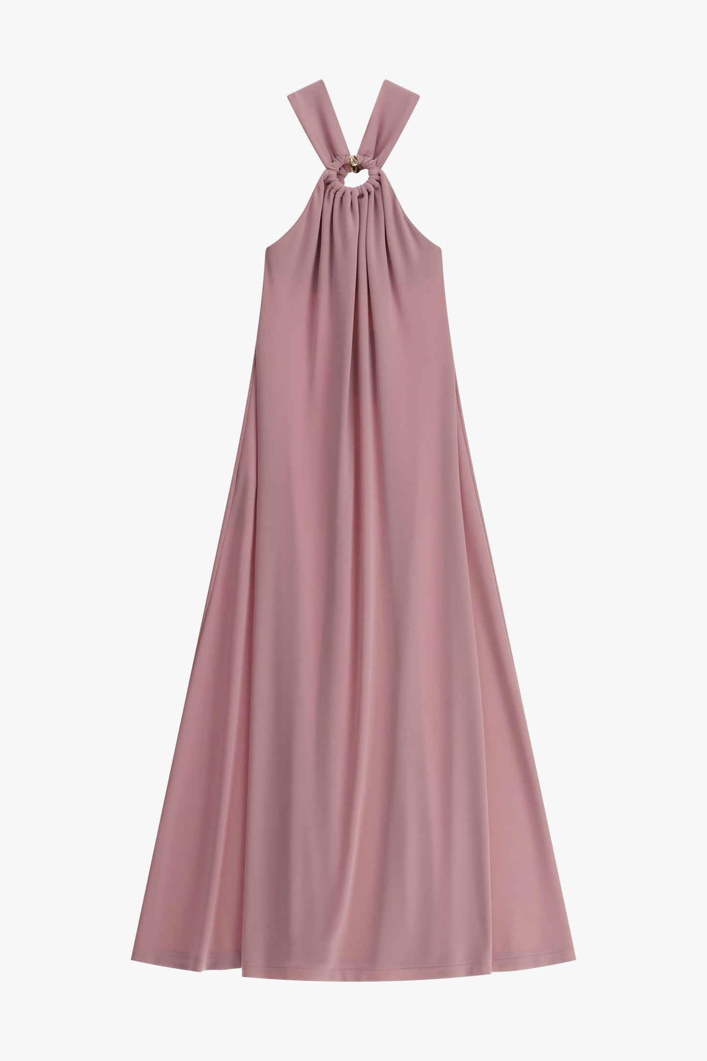 IMPERIAL - Abito lungo con scollo halter e dettaglio ad anello
