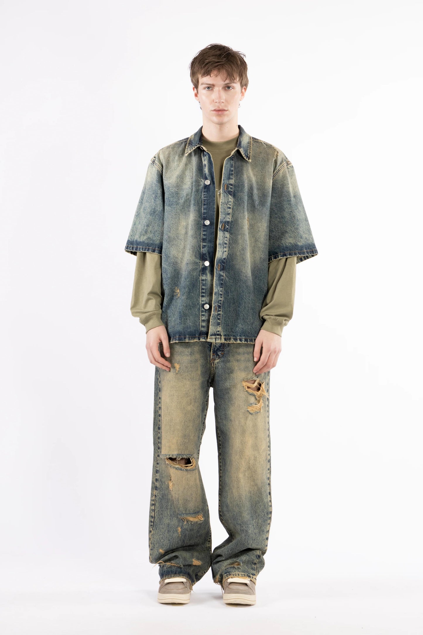 I'M BRIAN - Camicia in jeans effetto slavato