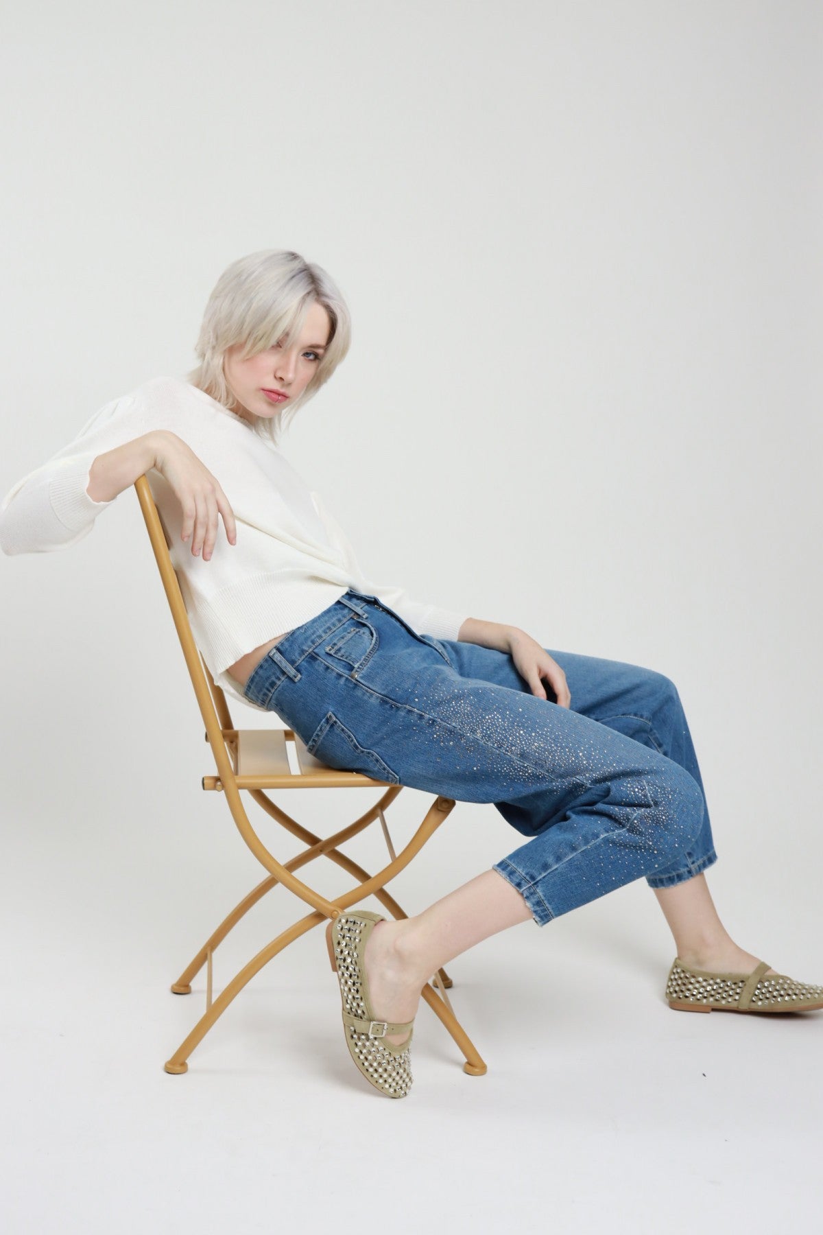 SUSY MIX - Jeans banana strass