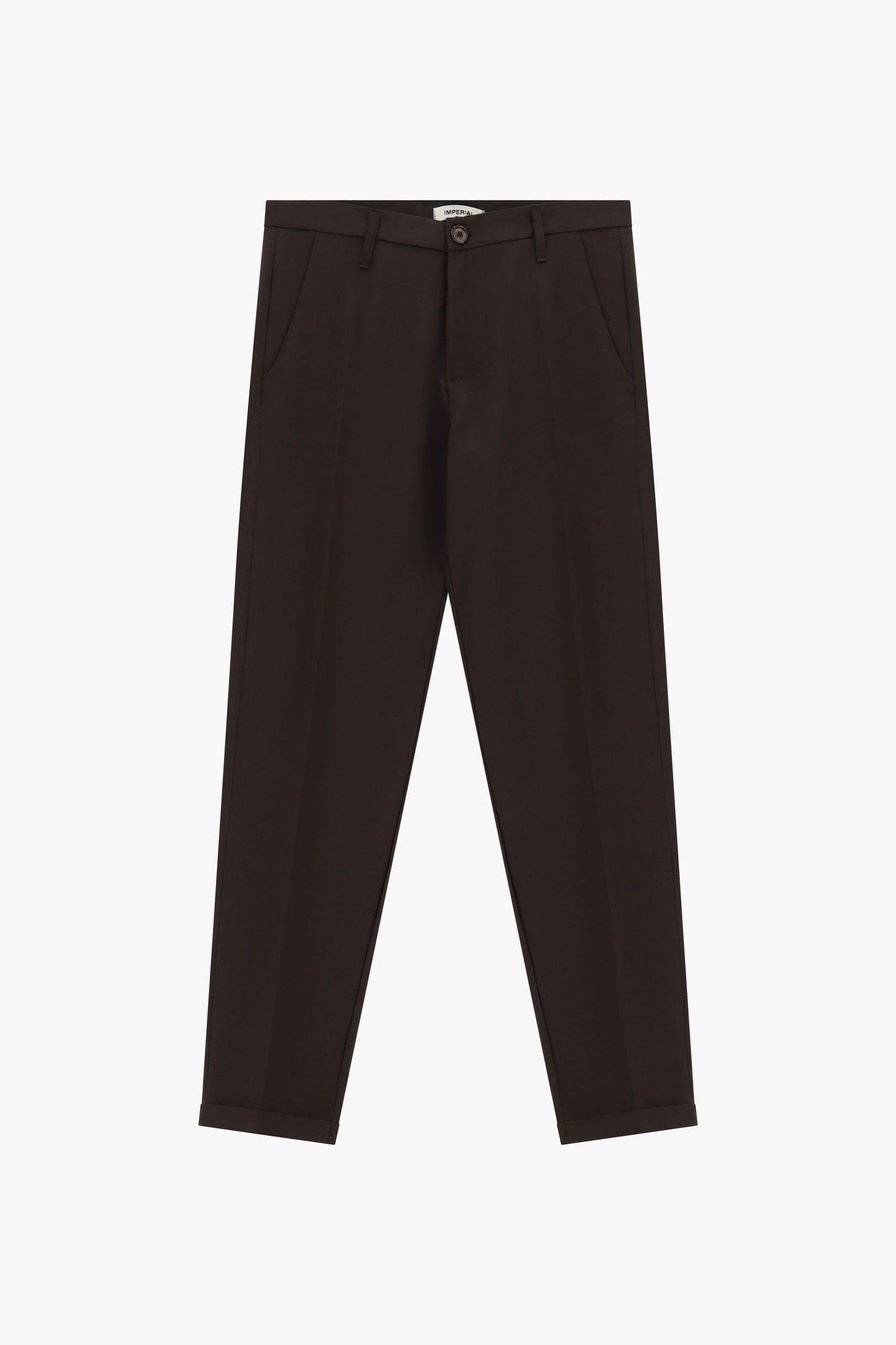 IMPERIAL - Pantaloni chino-fit con risvolto e pinces
