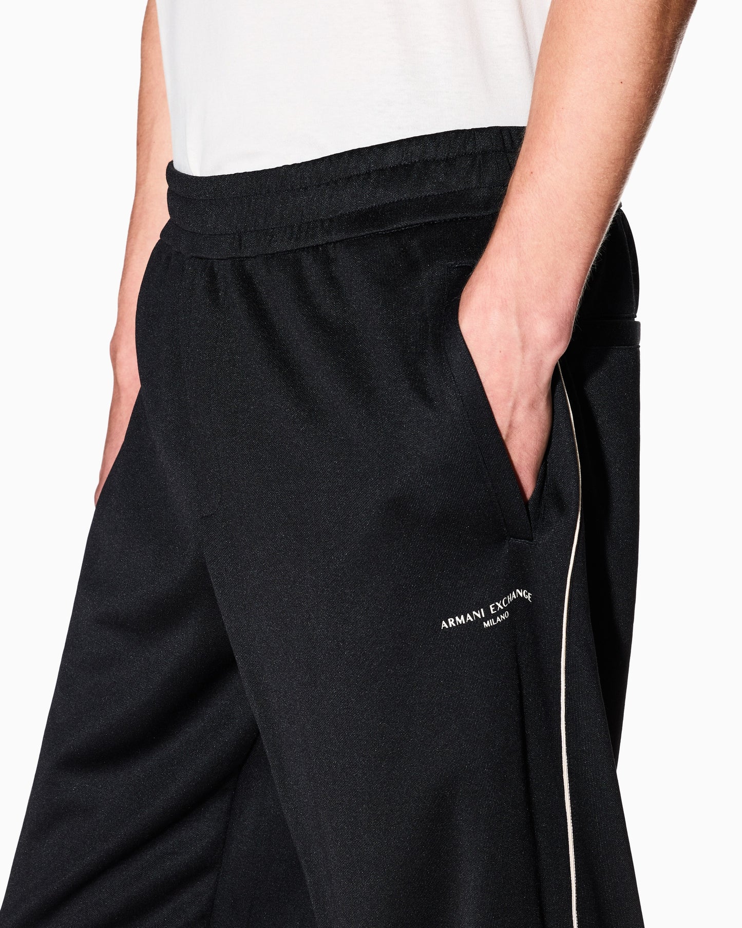 ARMANI EXCHANGE - Pantaloni jogger piping a contrasto