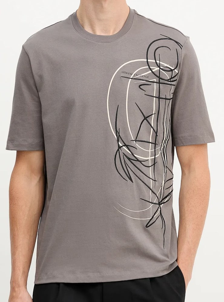 ARMANI EXCHANGE - T-shirt in cotone con applicazione