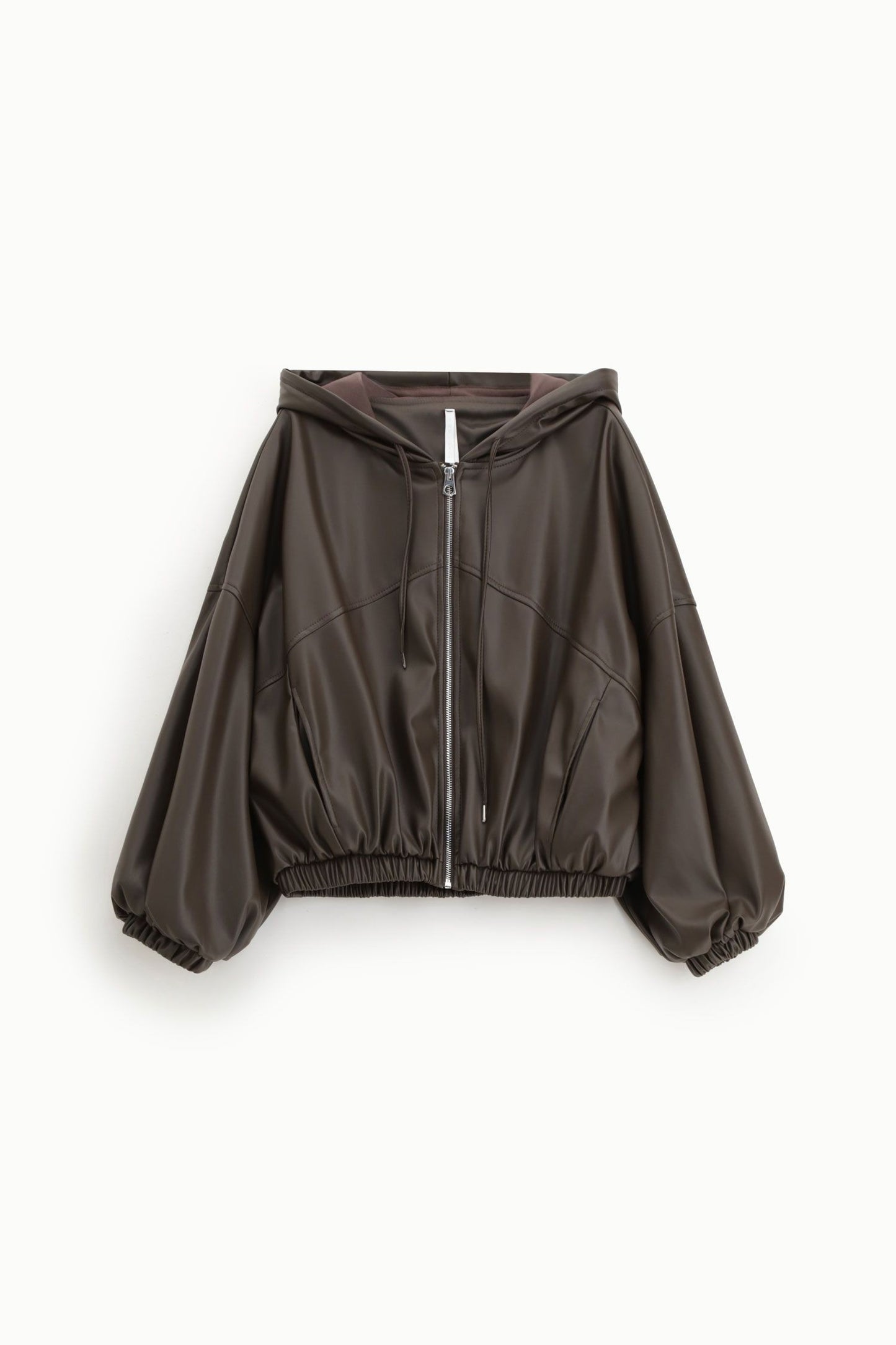 IMPERIAL - Bomber con cappuccio oversize in similpelle