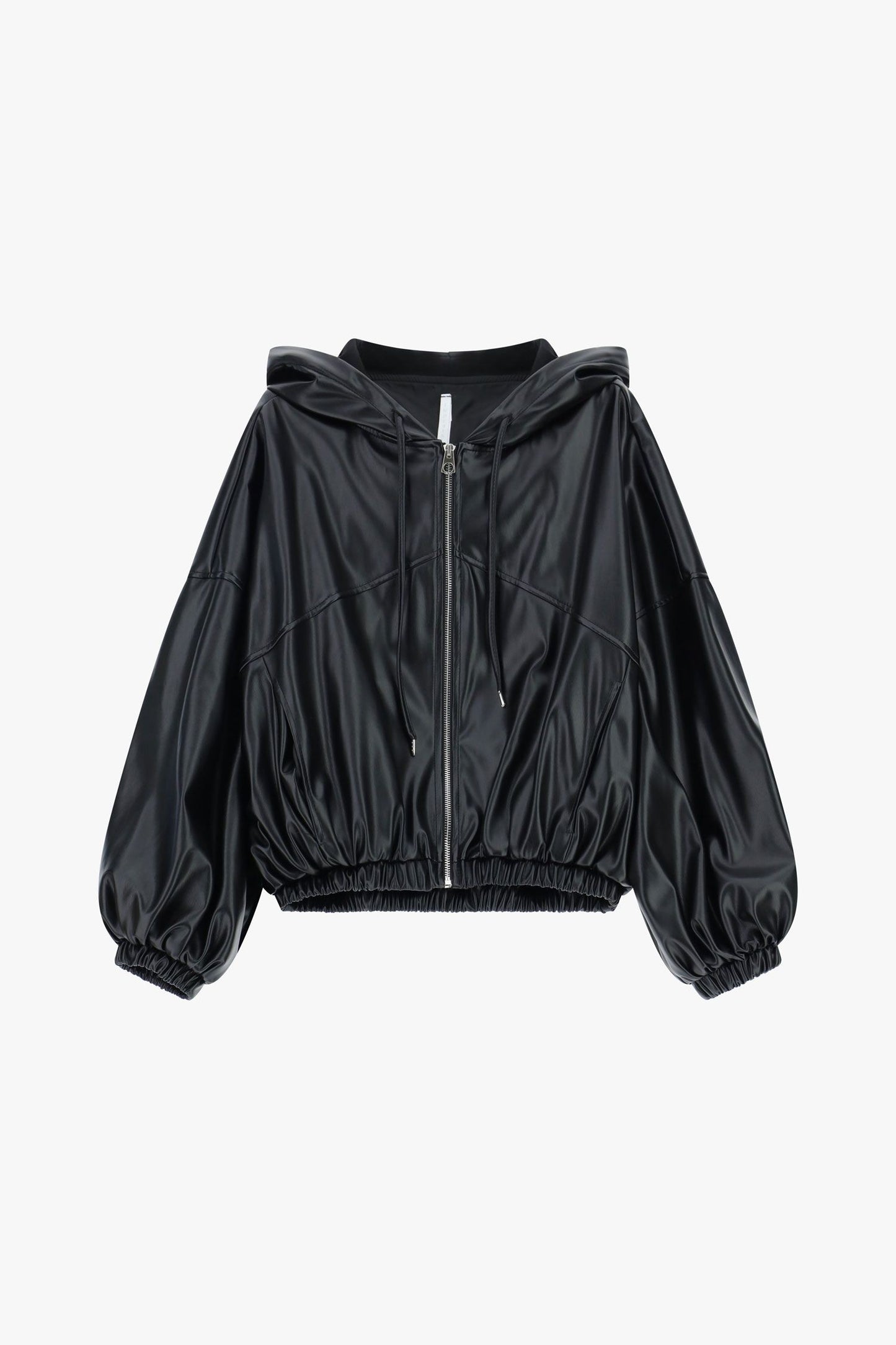 IMPERIAL - Bomber con cappuccio oversize in similpelle