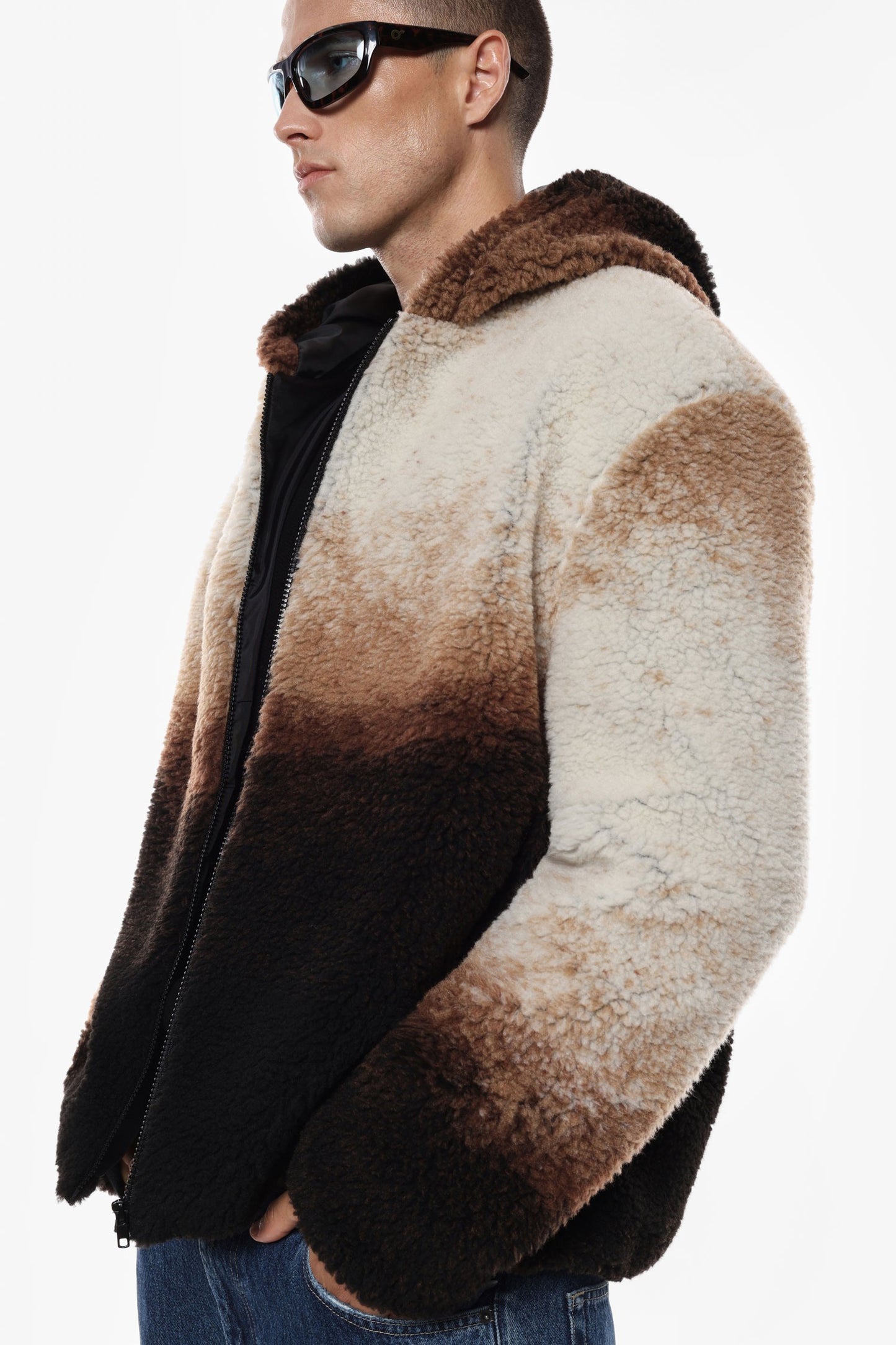 Giacca bomber con cappuccio e zip