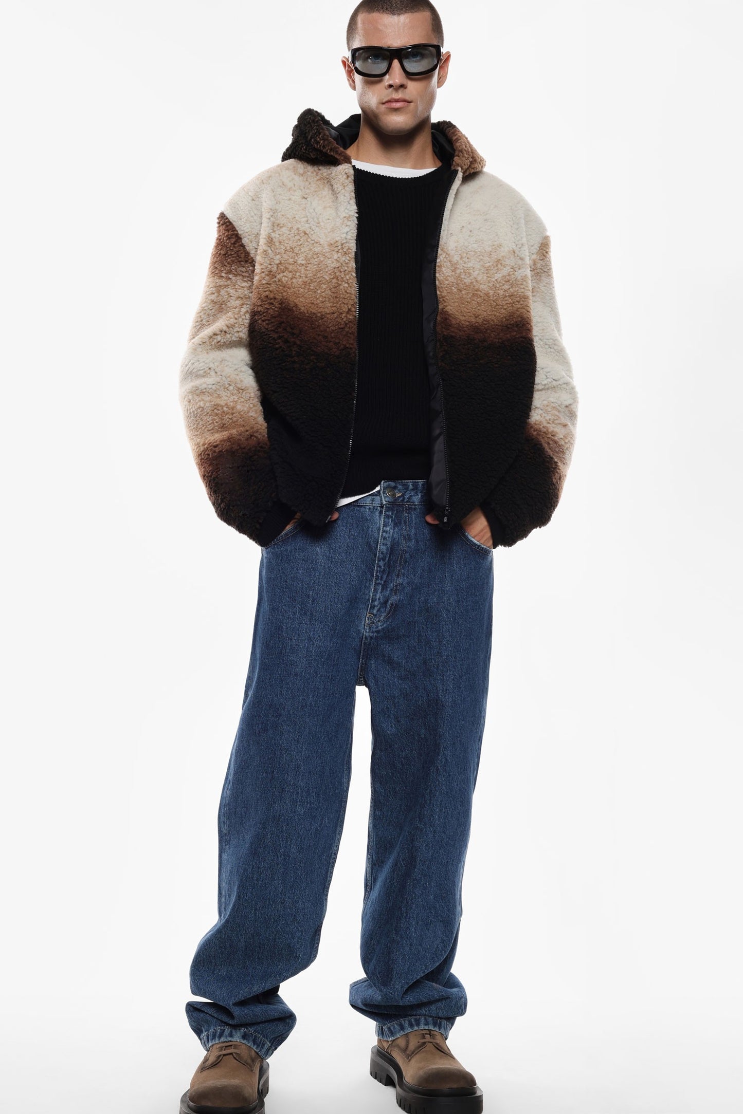 Giacca bomber con cappuccio e zip