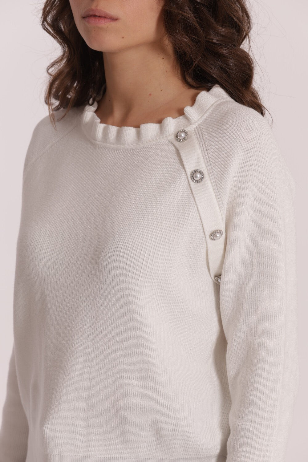 MIMI' MUA' - Maglia con bottoni gioiello