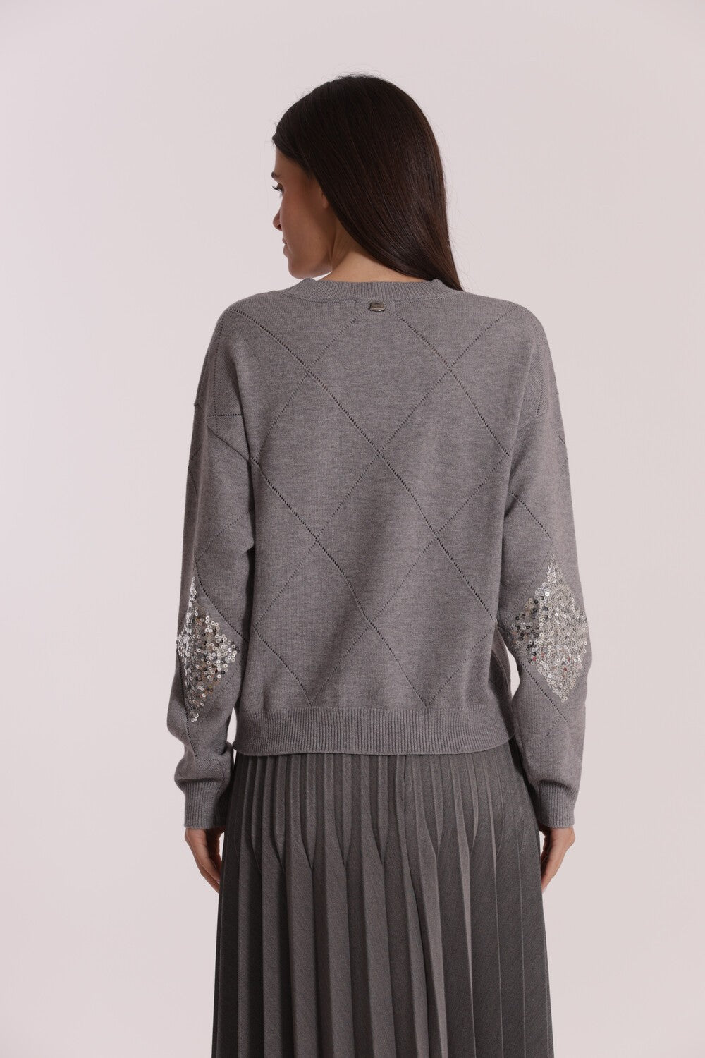 MIMI' MUA' - Maglia con rombi e paillettes