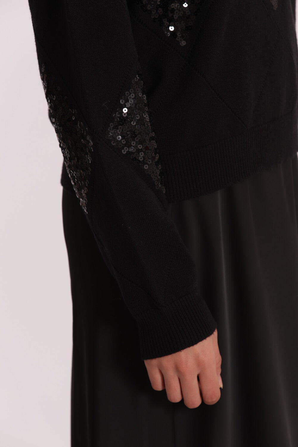 MIMI' MUA' - Maglia con rombi e paillettes