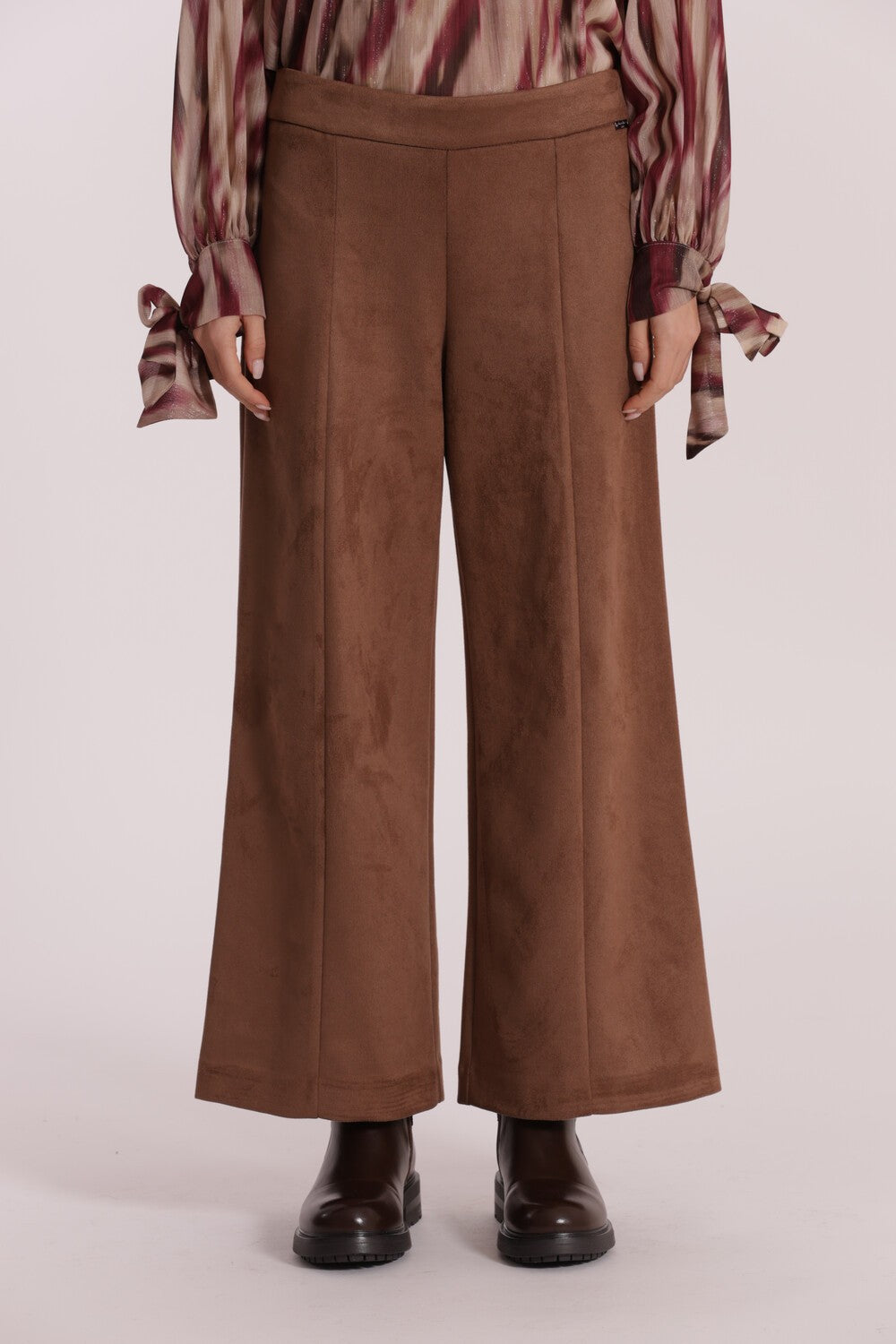 MIMI' MUA' - Pantalone cropped effetto camoscio