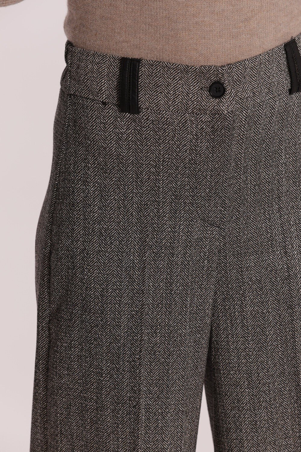 MIMI' MUA' - Pantalone a palazzo con tessuto spigato