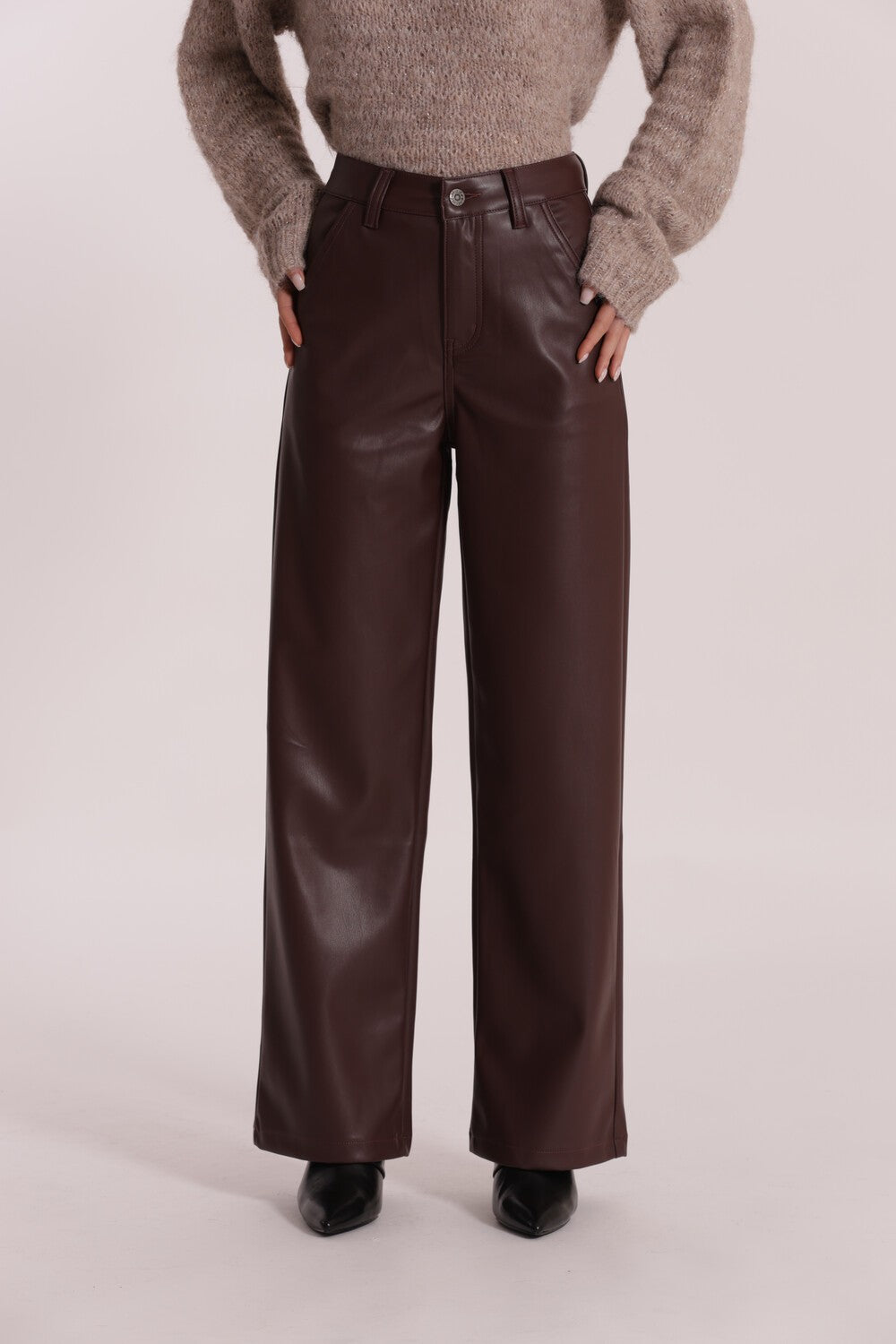 MIMI' MUA' - Jeans wide leg in similpelle