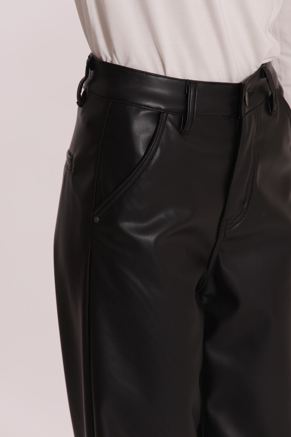 MIMI' MUA' - Jeans wide leg in similpelle