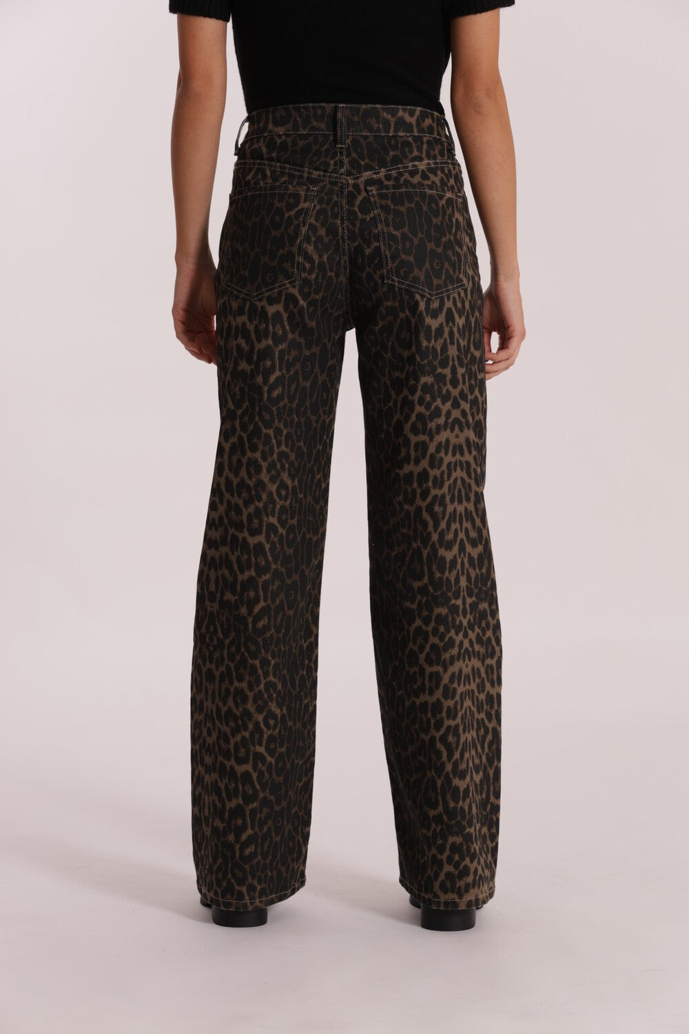 MIMI' MUA' - Jeans wide leg leopardato