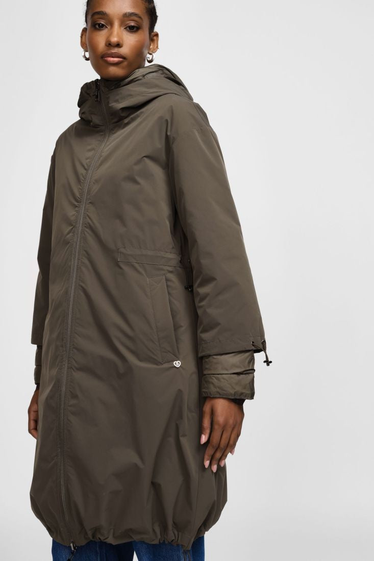 PLEASE - Parka con cappuccio e chiusura zip