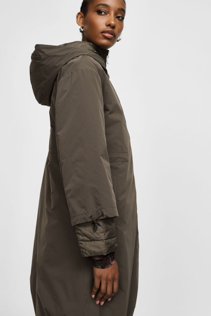 PLEASE - Parka con cappuccio e chiusura zip