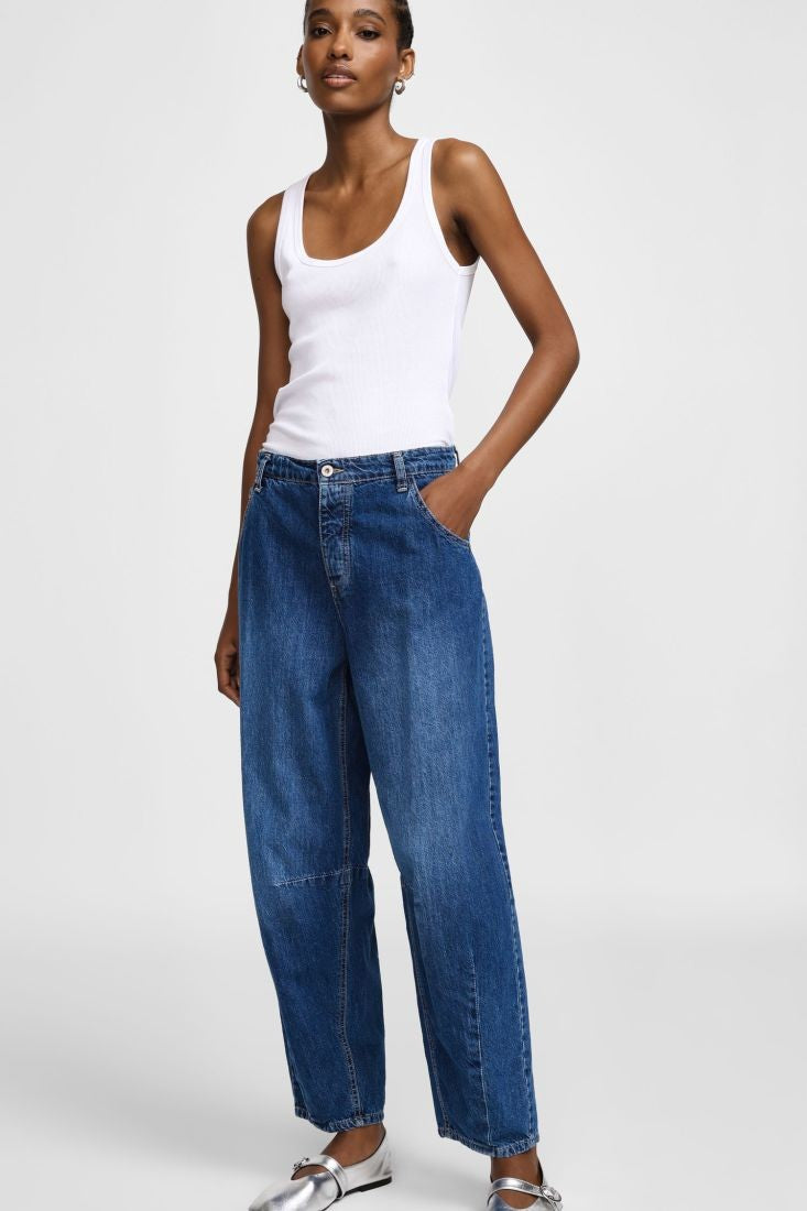 PLEASE - Jeans a polloncino con vita alta