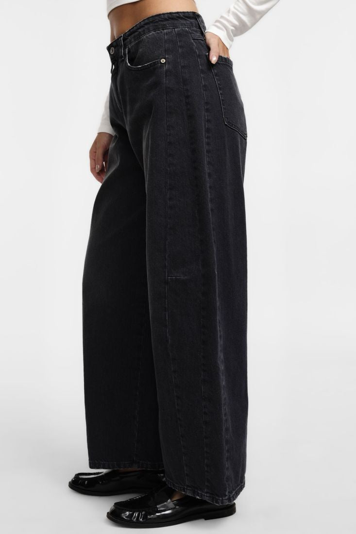 PLEASE - Jeans a gamba larga con vita alta