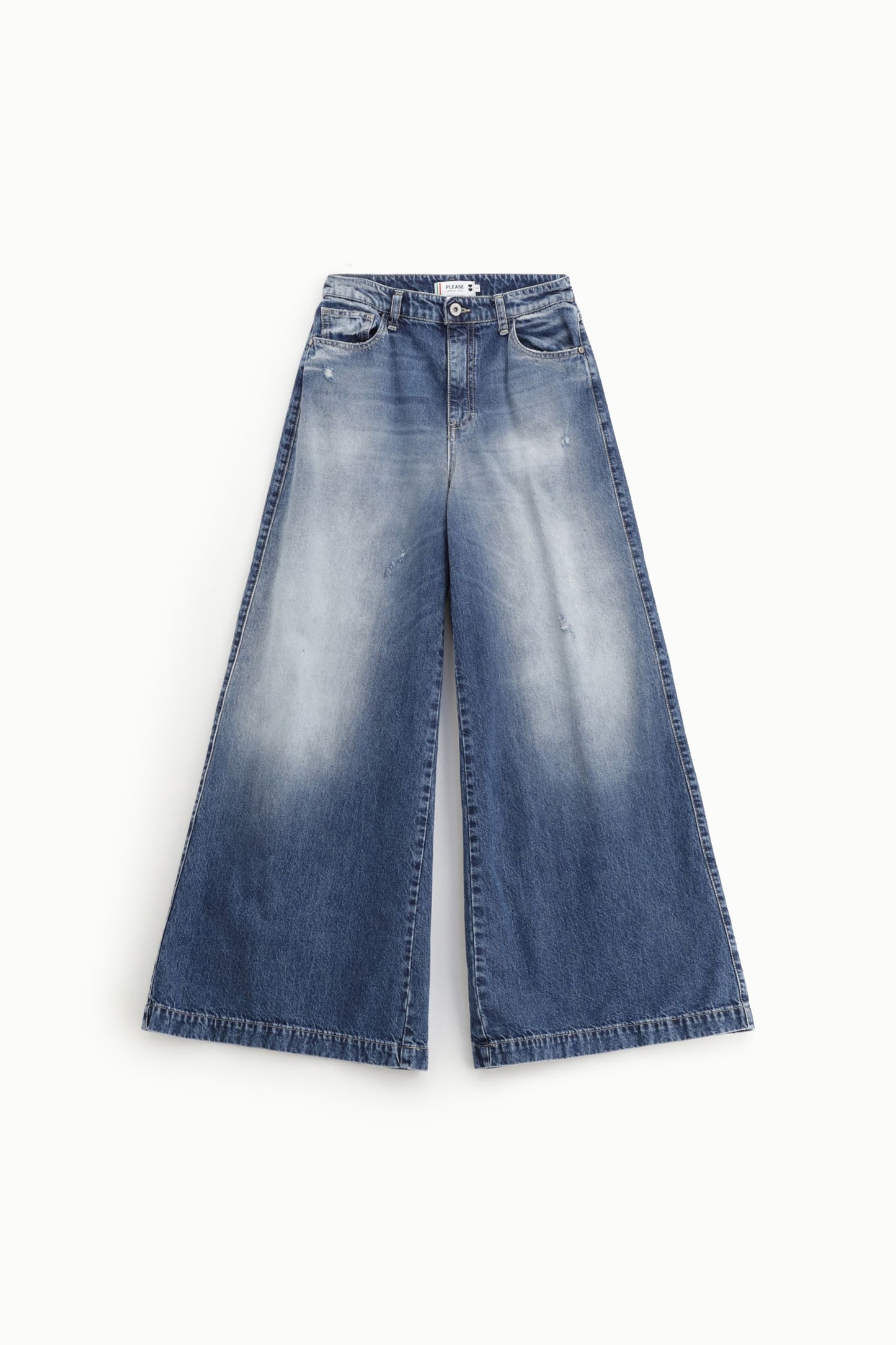 PLEASE - Jeans a gamba larga a vita alta