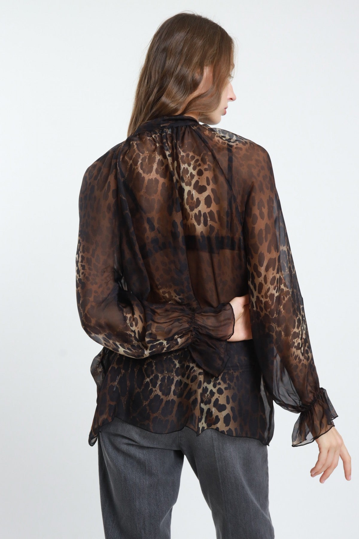 SUSY MIX - Camicia maculata con fiocco