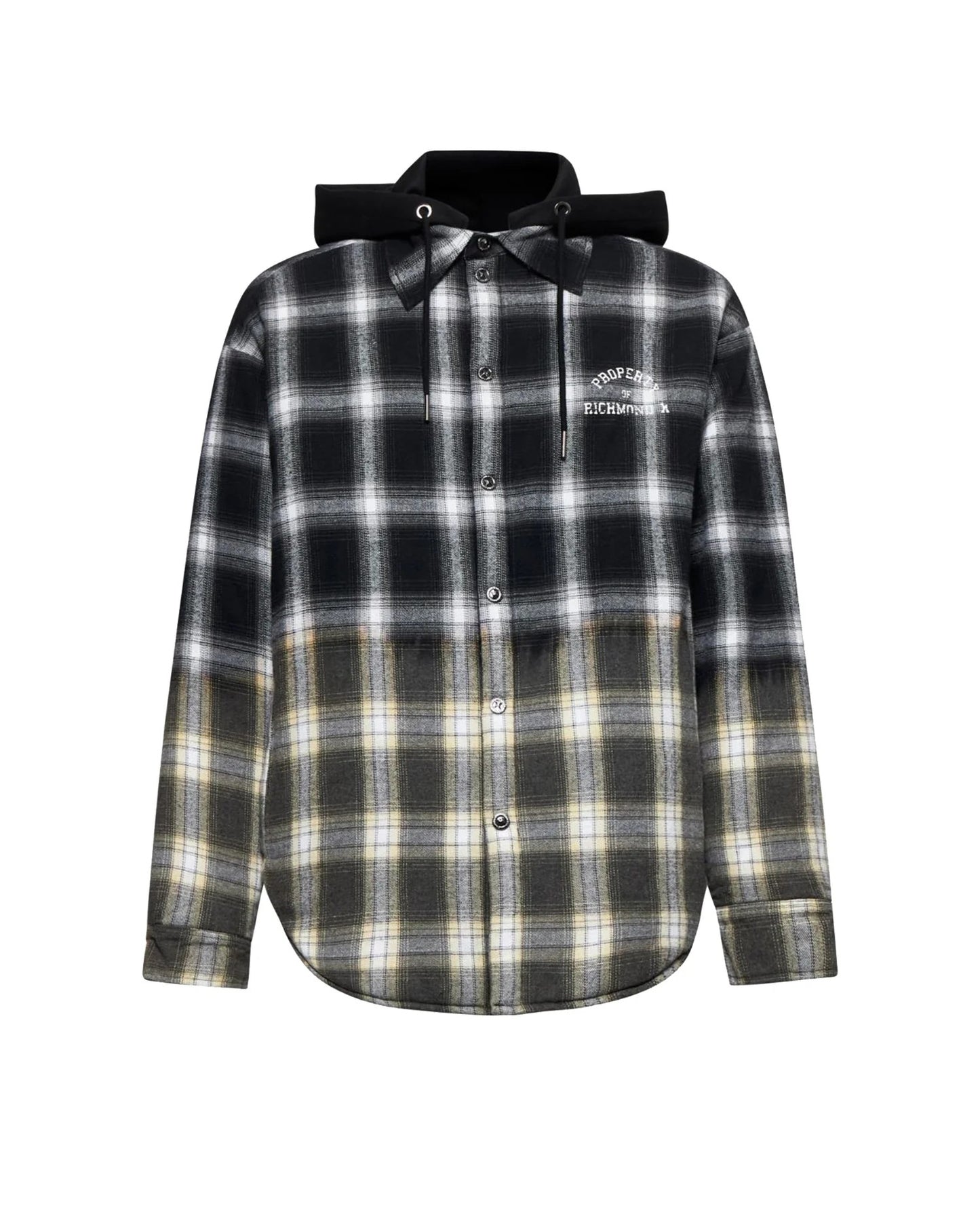 RICHMOND X - Camicia check con cappuccio applicato