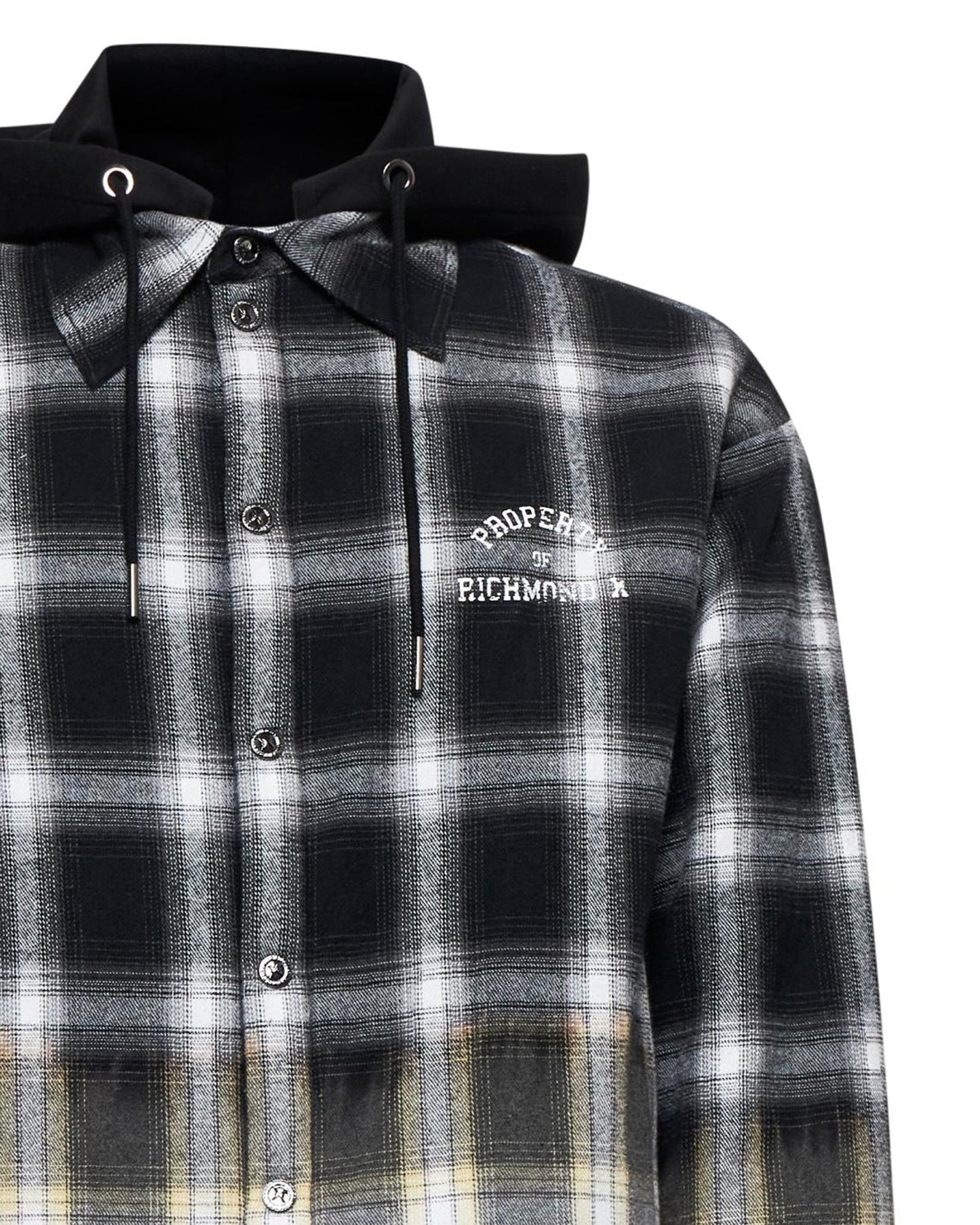 RICHMOND X - Camicia check con cappuccio applicato