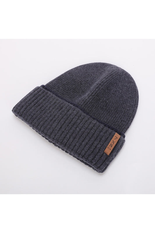 7X8 - Berretto in maglia con dettaglio a contrasto