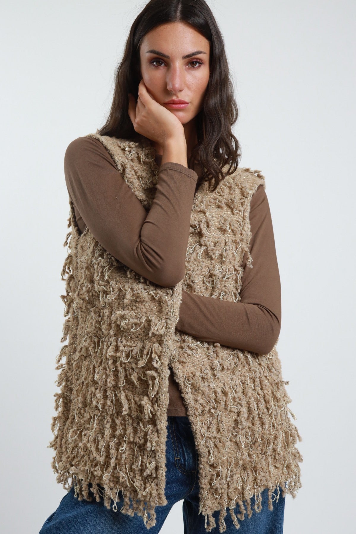 SUSY MIX - Gilet in lurex