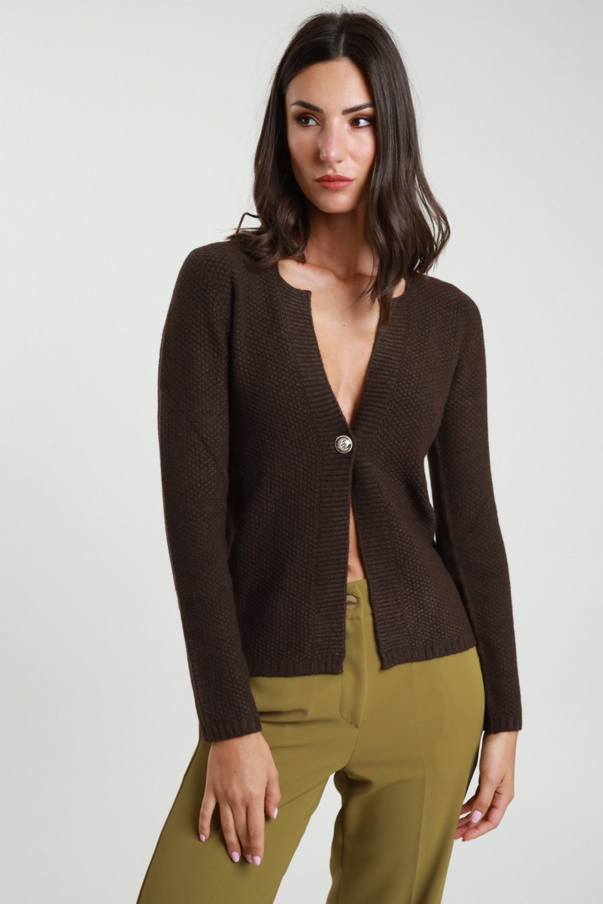 SUSY MIX - Cardigan con bottone gioiello