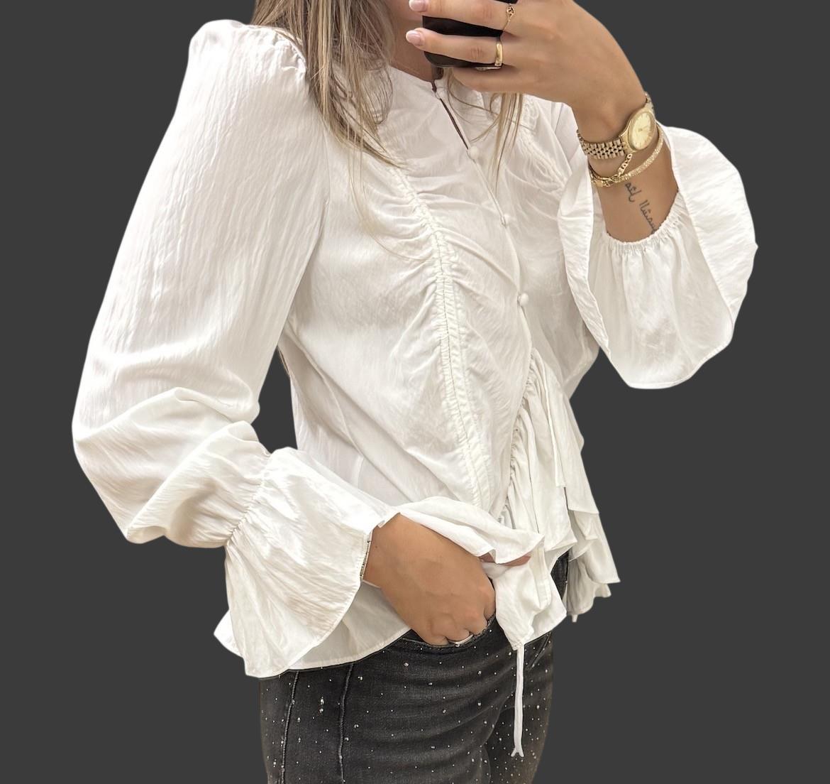 ANNA ROCK - Camicia con rouches e maniche ampie