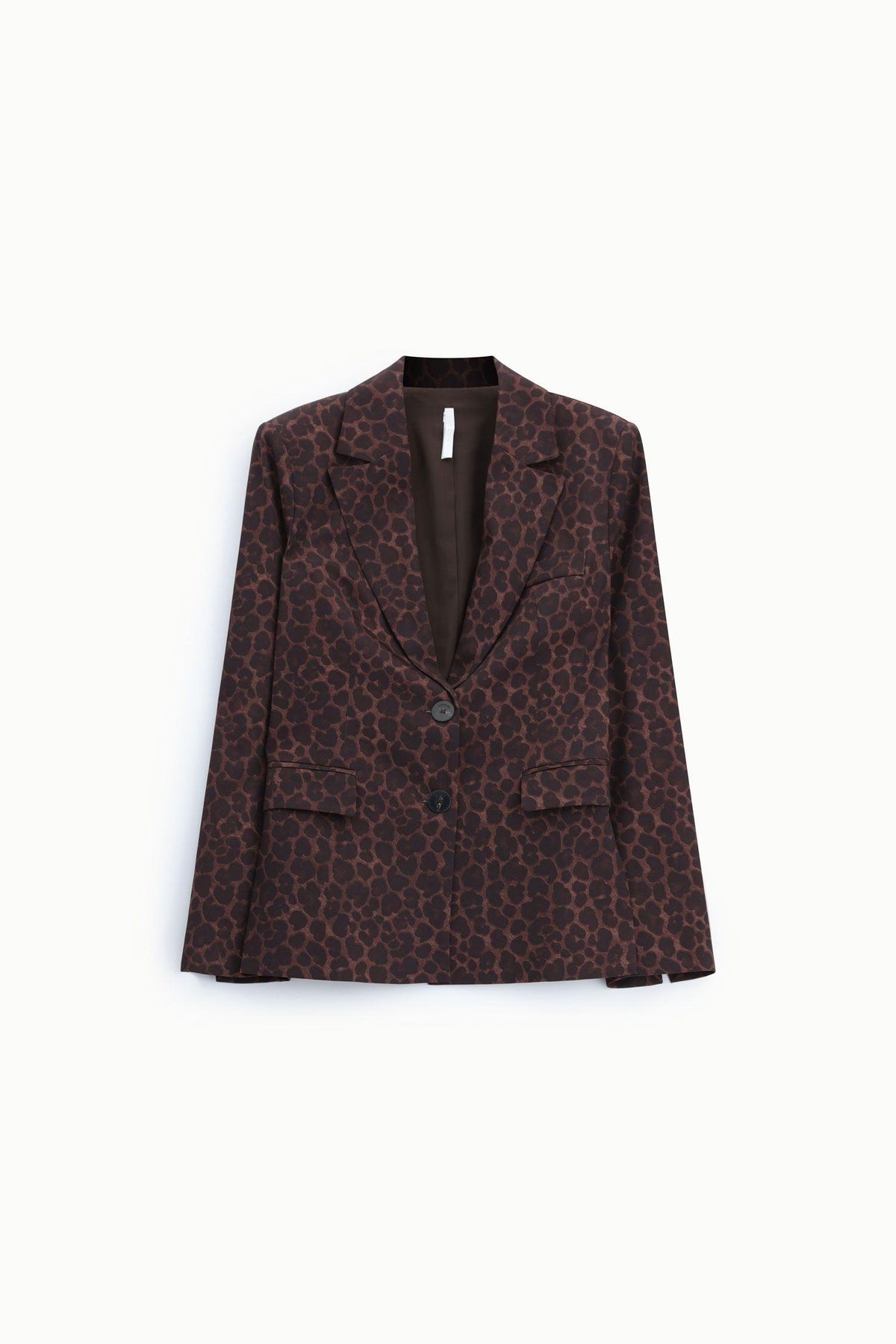 IMPERIAL - Blazer monopetto stampa animalier e tasche a filetto