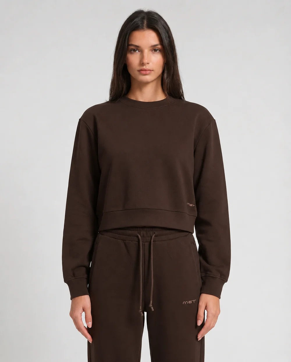 MET - Felpa cropped girocollo