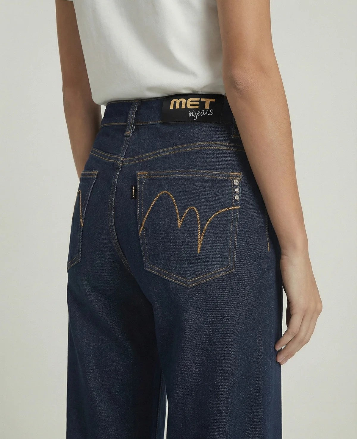 MET - Jeans wide leg basic denim scuro
