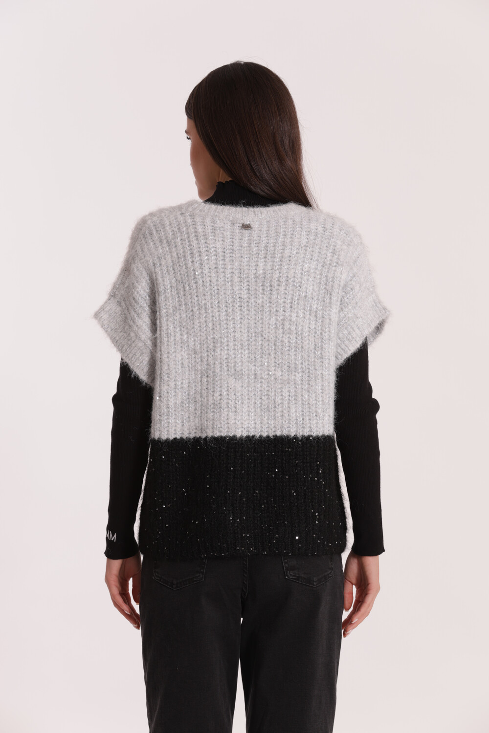MIMI' MUA' - Maglia over maniche corte bicolor