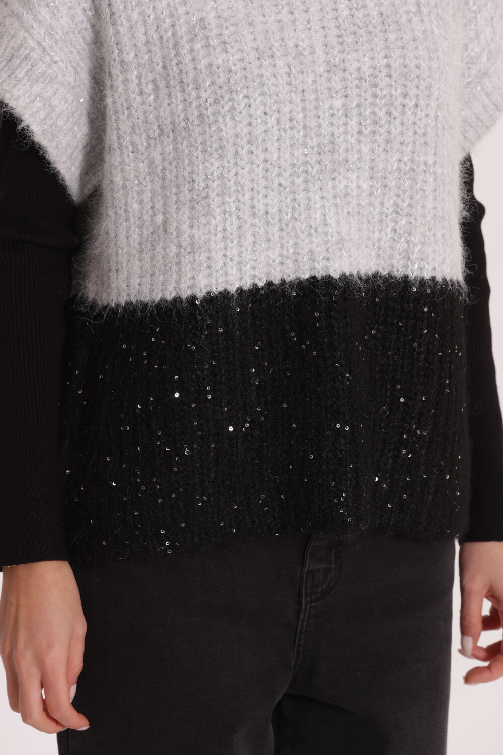 MIMI' MUA' - Maglia over maniche corte bicolor