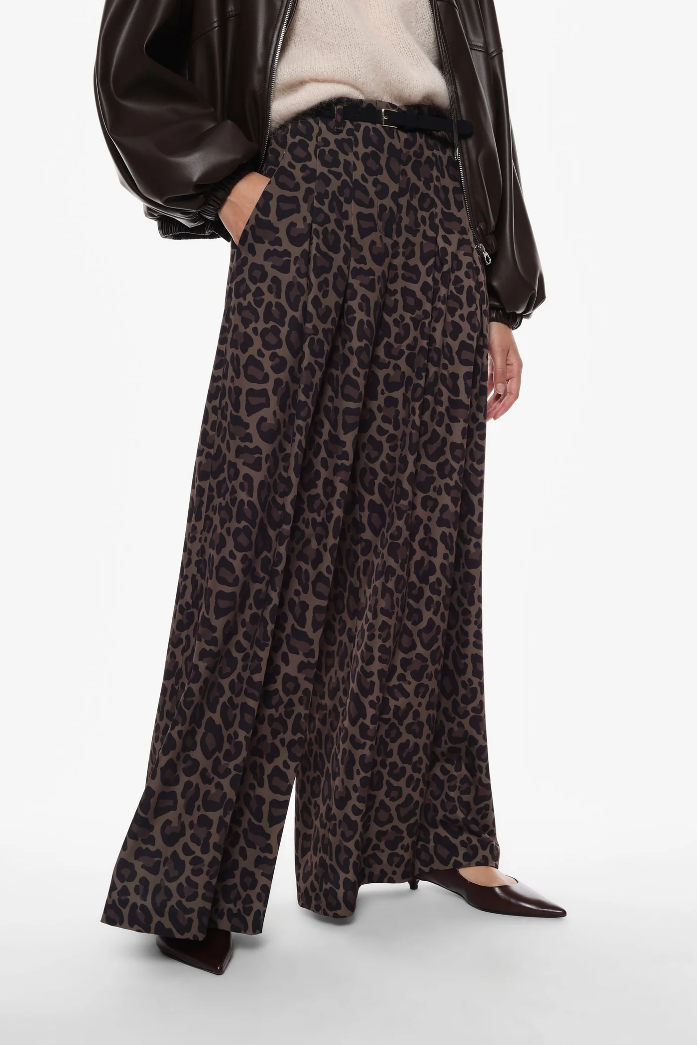 IMPERIAL - Pantalone palazzo con stampa animalier