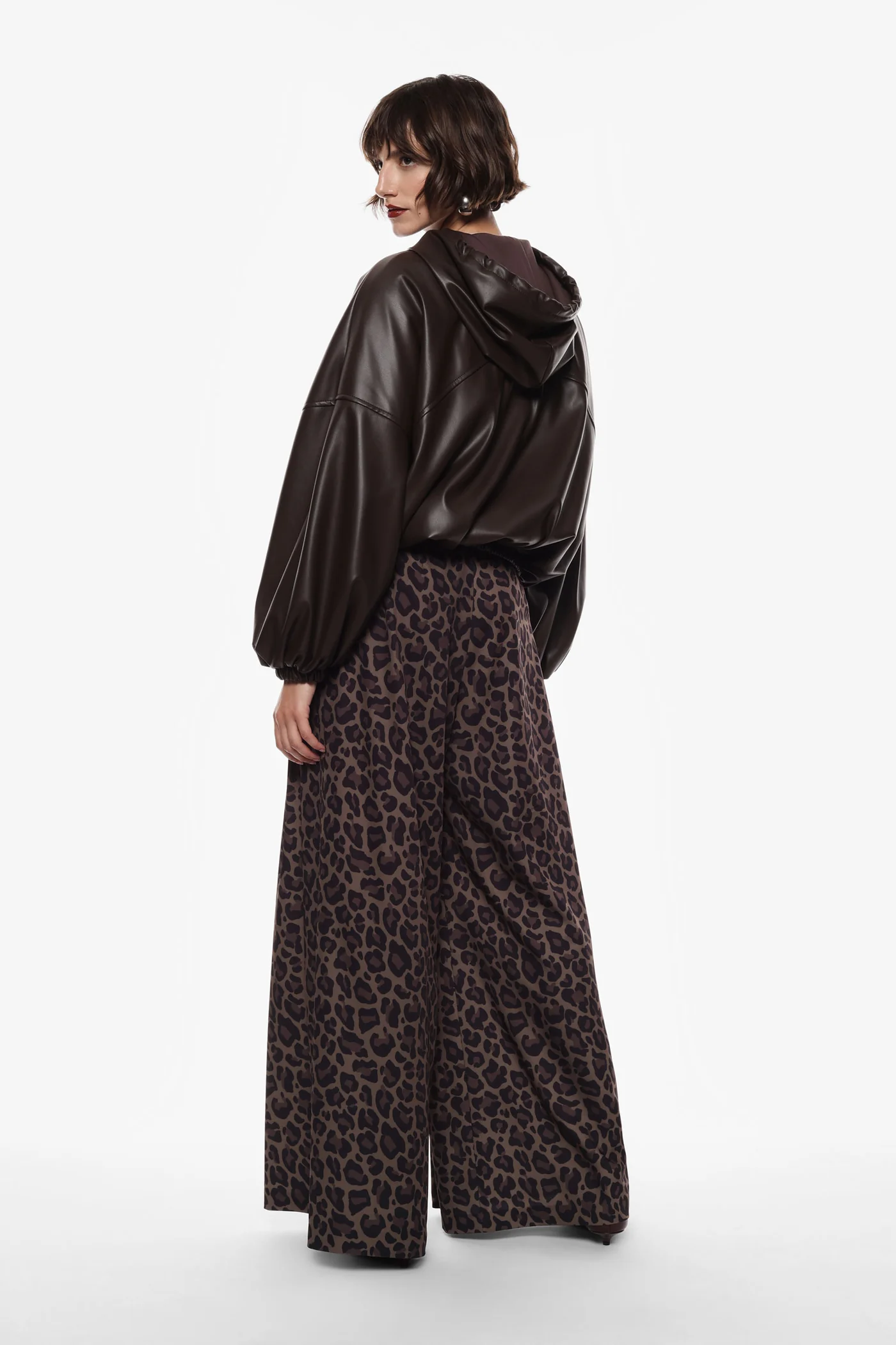 IMPERIAL - Pantalone palazzo con stampa animalier