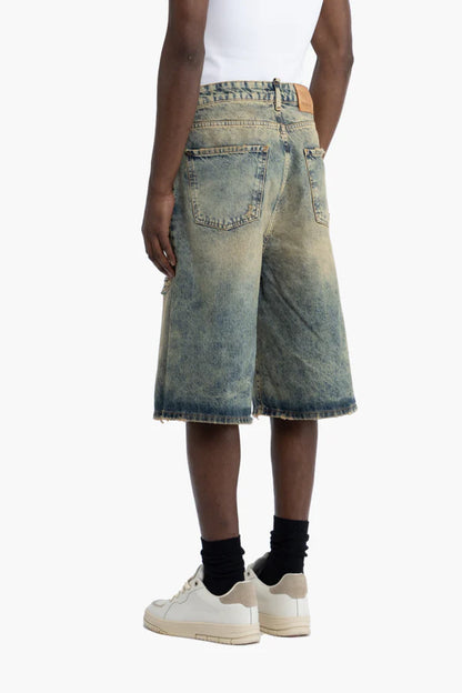 I'M BRIAN - Bermuda in jeans gamba ampia effetto slavato