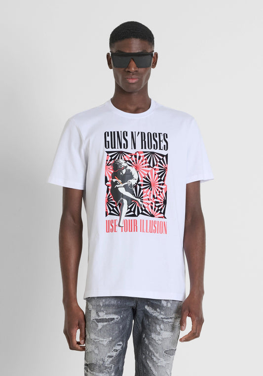 T-shirt regular fit in cotone e stampa "GUNS N' ROSES"