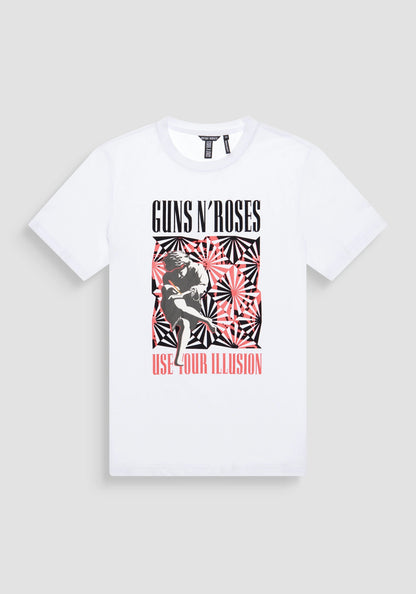 T-shirt regular fit in cotone e stampa "GUNS N' ROSES"