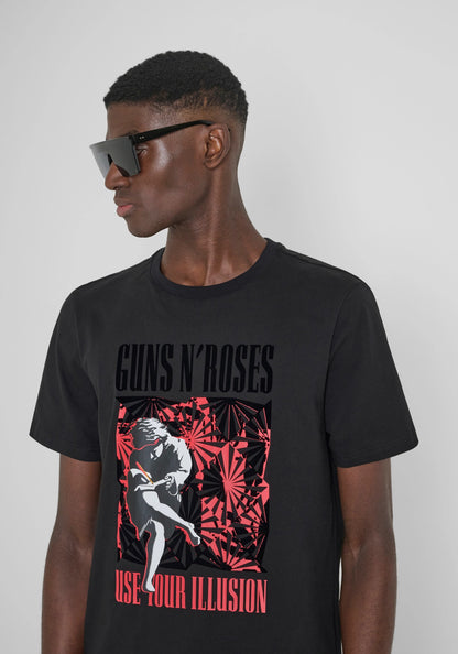 T-shirt regular fit in cotone e stampa "GUNS N' ROSES"