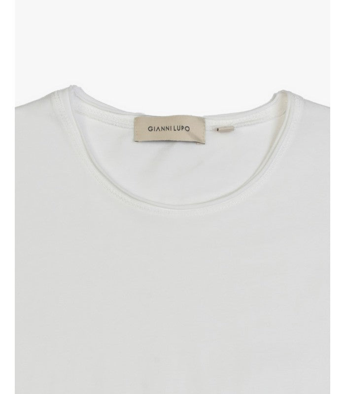 T-shirt con orli a taglio vivo