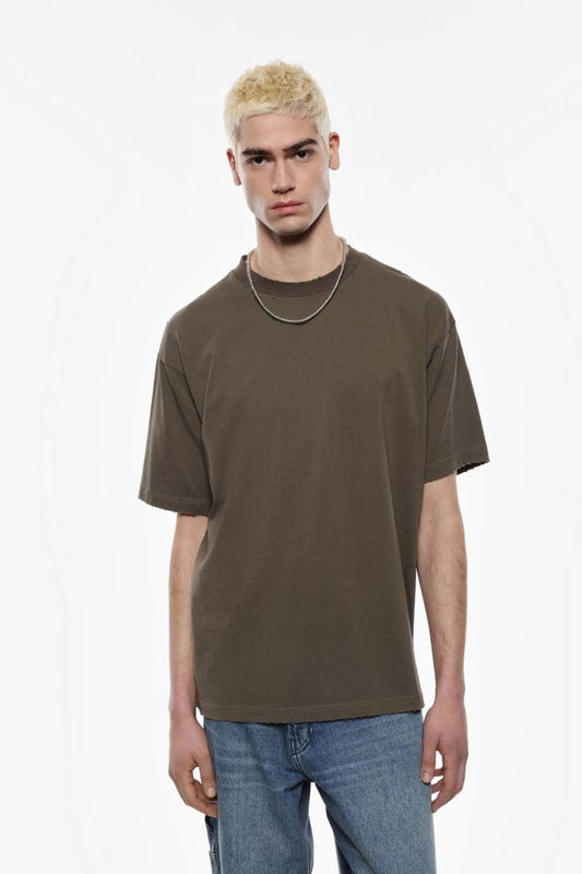 T-shirt a maniche corte con colletto rotondo