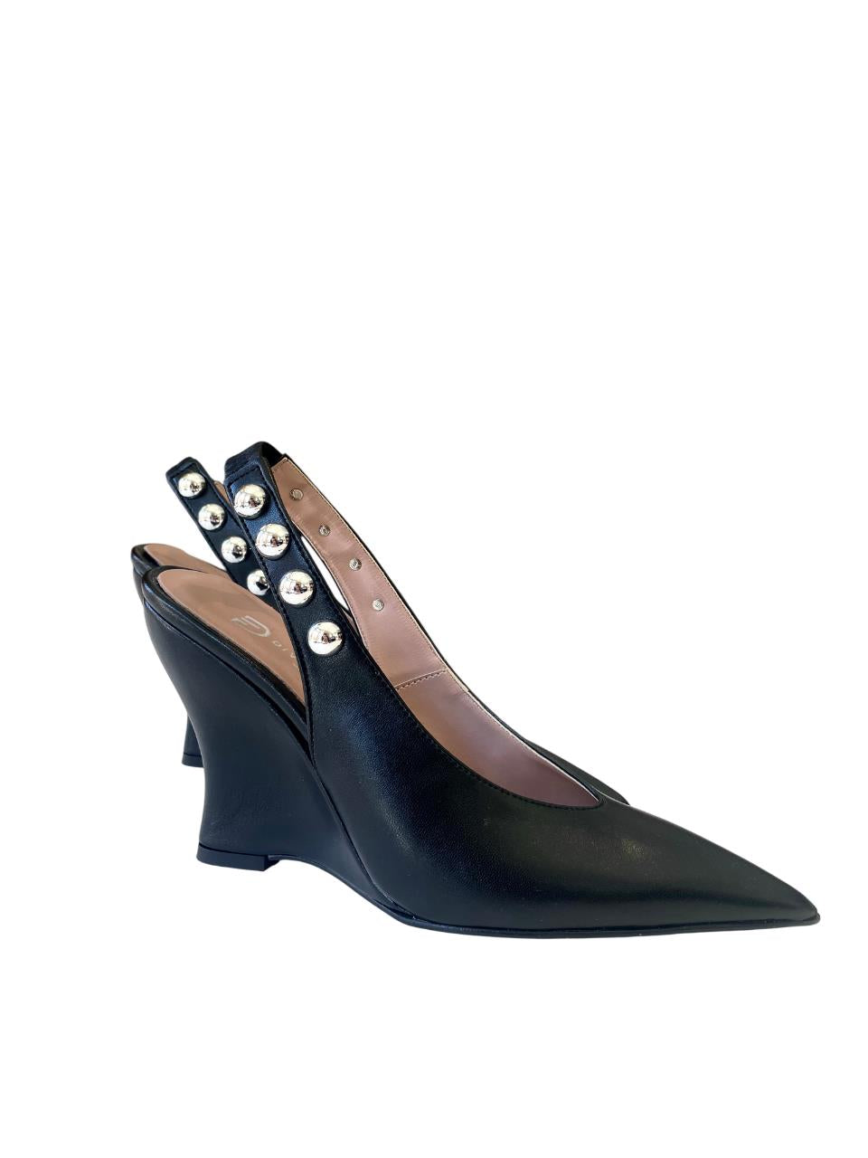 DIVINE FOLLIE - Slingback in pelle con dettagli argento