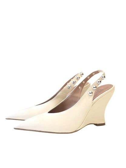 DIVINE FOLLIE - Slingback in pelle con dettagli argento