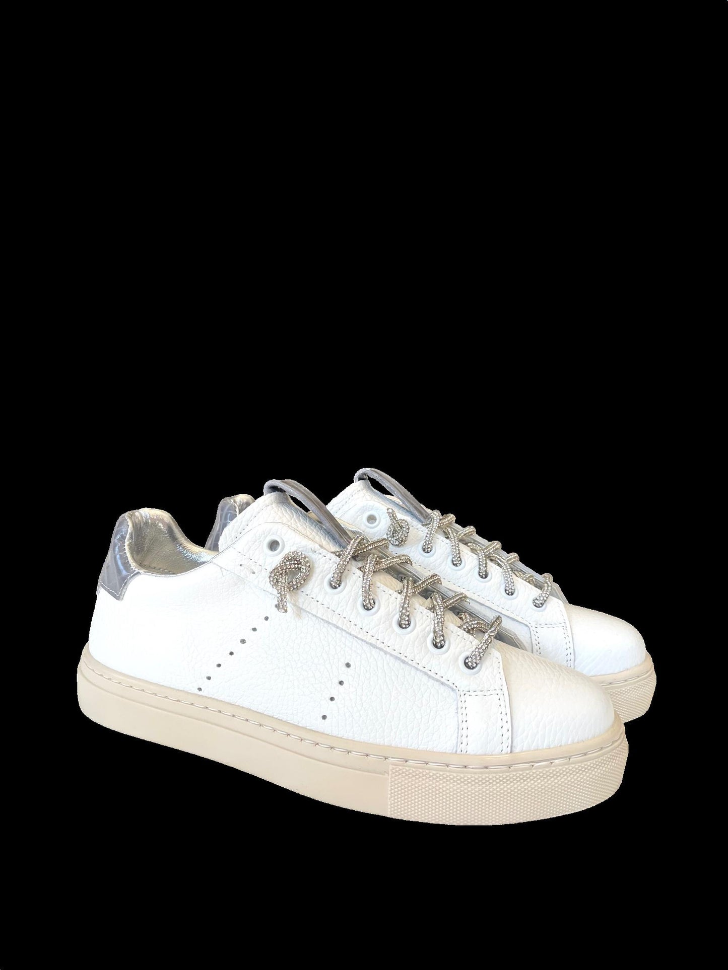 DIVINE FOLLIE - Sneakers in pelle con laccio gioiello
