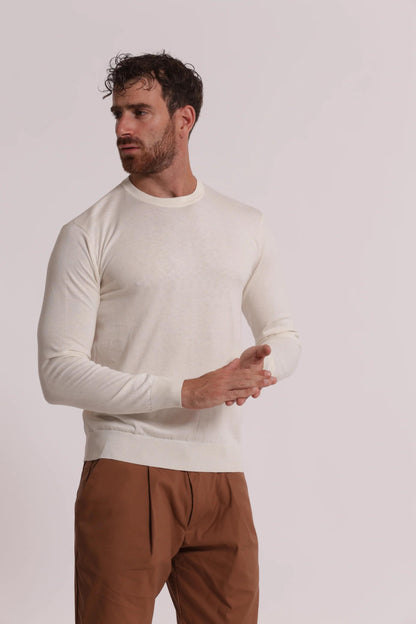 7x8 - Maglia girocollo in seta e cotone