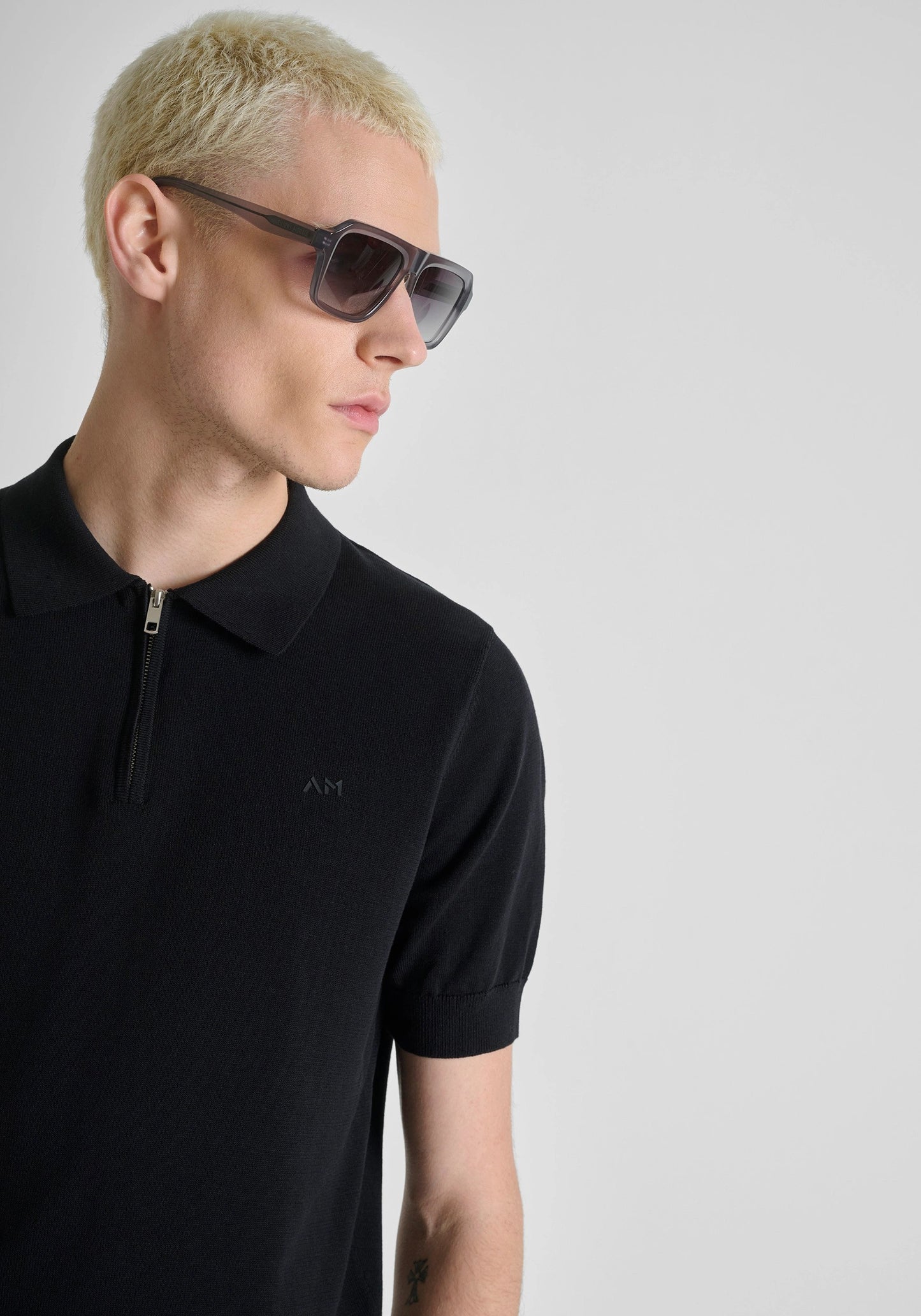 ANTONY MORATO - Maglia polo manica corta con zip e mezza manica
