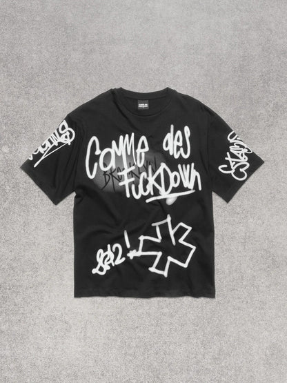 COMME DES FUCKDOWN - T-Shirt con stampa sul davanti e maniche